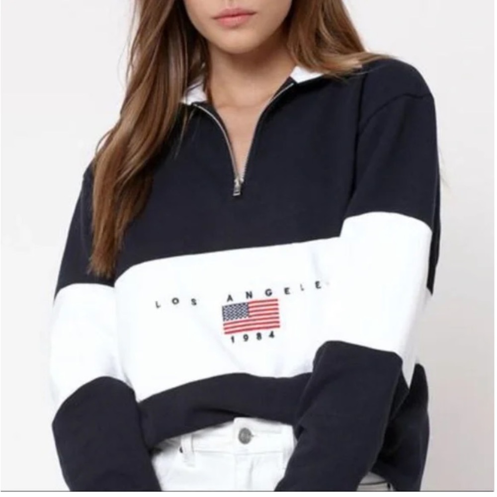 JohnGalt vintage inspired quarter zip sweatshirt